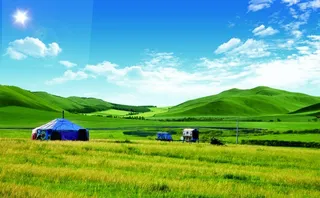 蓝天白云草地图片