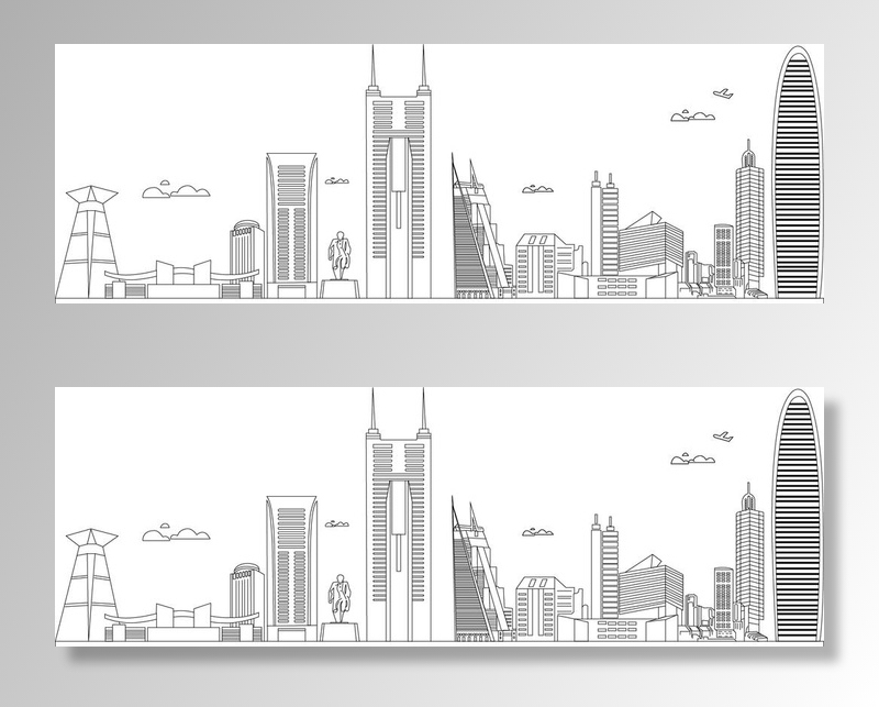 深圳适量线条地标图片
