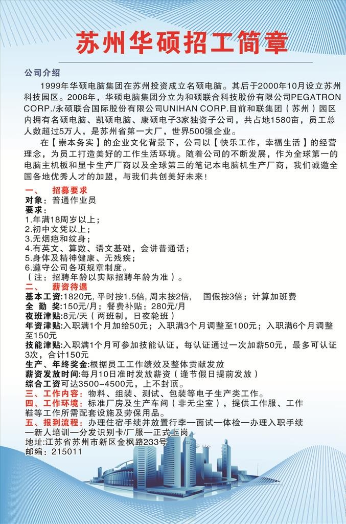 华硕招工简章图片cdr矢量模版下载