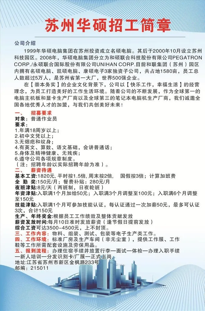 华硕招工简章图片cdr矢量模版下载