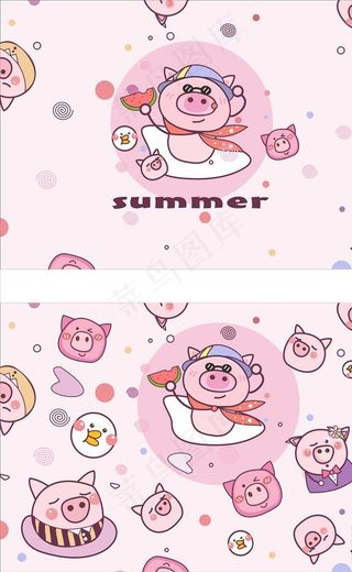 猪猪 壁纸插画图片