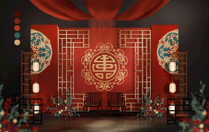 中式婚礼 图片(3072x2040)psd模版下载