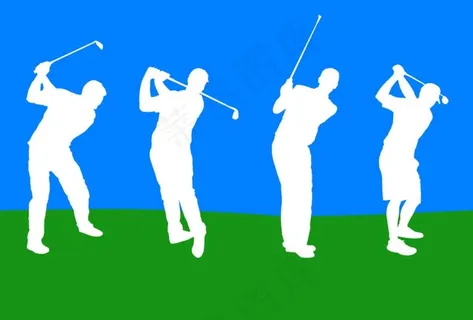 高尔夫动作剪影图片