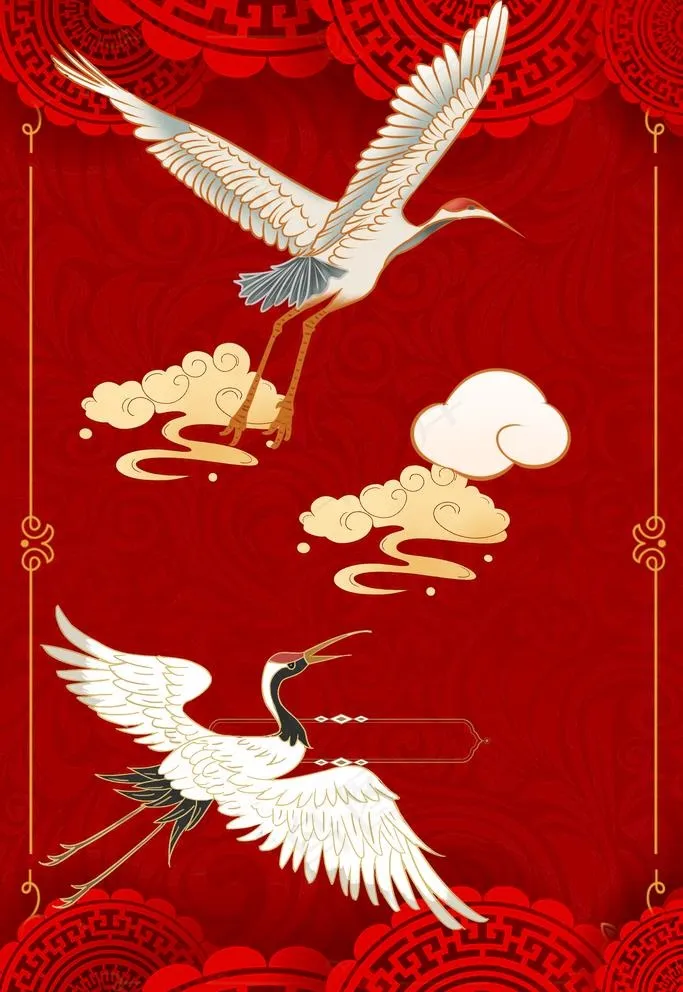 中国风红色背景图片psd模版下载