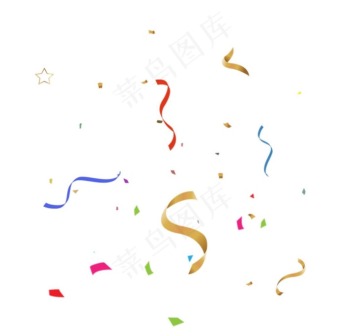 漂浮彩带 礼花素材图片(2000x2000)psd模版下载