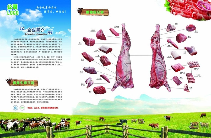 牛肉三折页图片(5031x3437)psd模版下载
