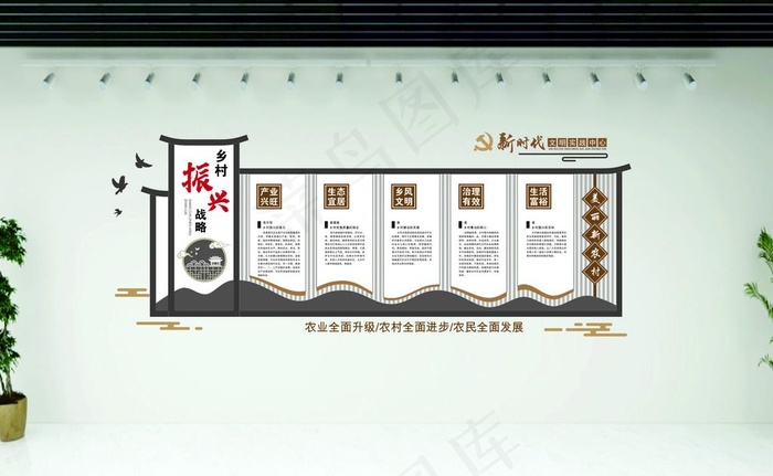 乡村振兴战略文化墙图片cdr矢量模版下载