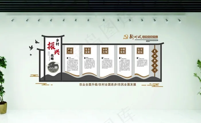 乡村振兴战略文化墙图片cdr矢量模版下载