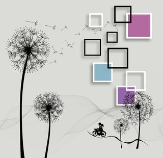 蒲公英背景墙图片