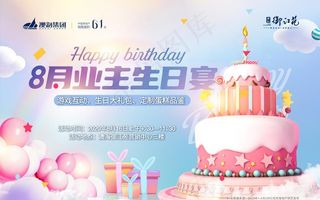 地产业主生日宴背景板图片