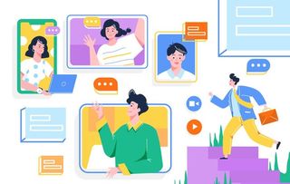 人物对话工作会议矢量素材图片