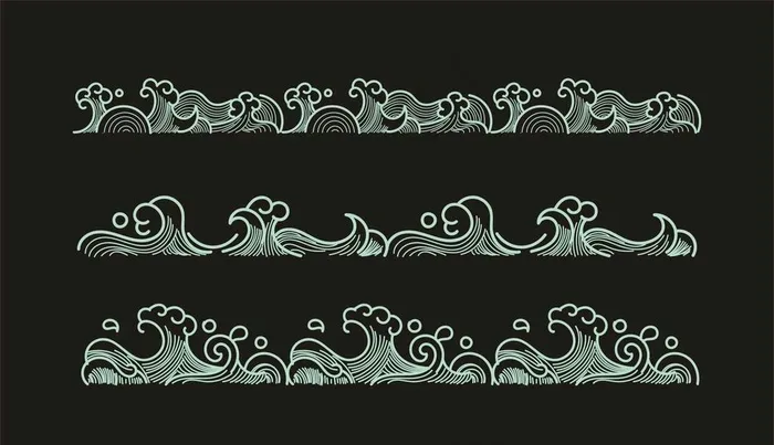 矢量水波纹 浪花云纹图片