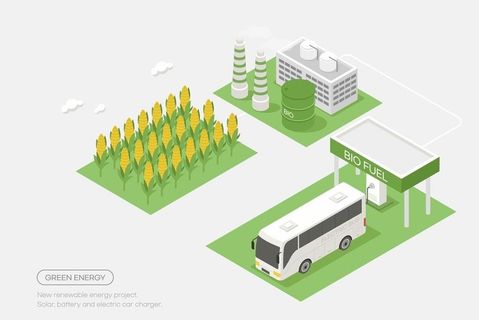 矢量绿色环保新能源现代农业插画图片