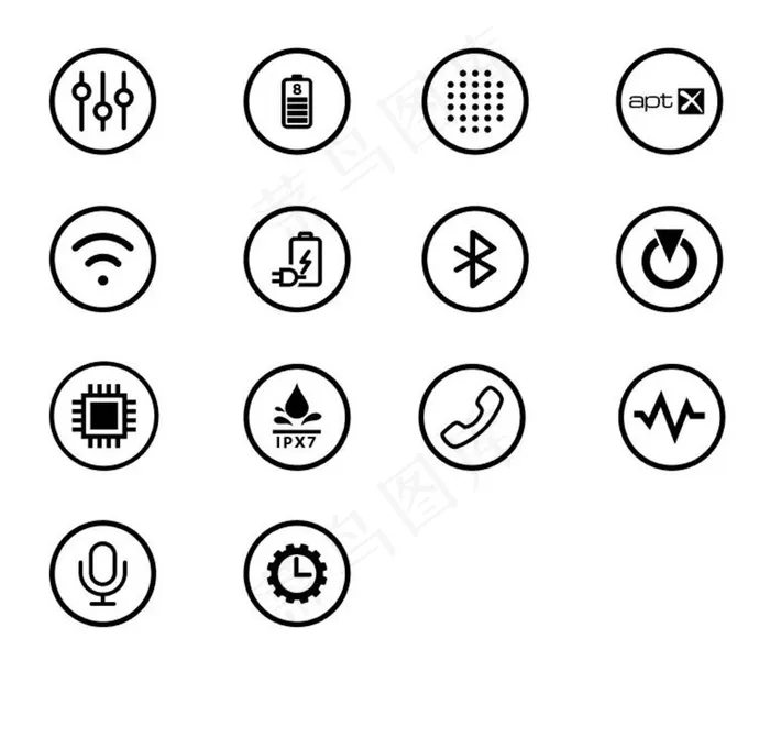 图标 icon 蓝牙 wifi图片ai矢量模版下载