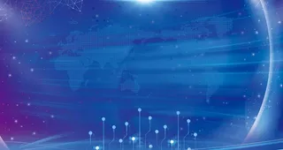 蓝色科技展板图片