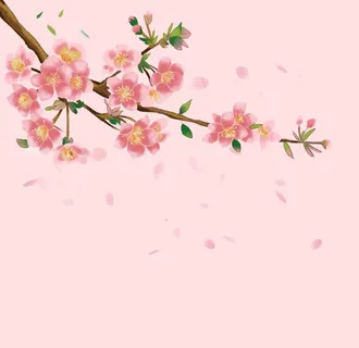 手绘古风桃花图片