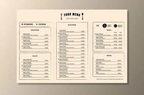 欧式菜单图片