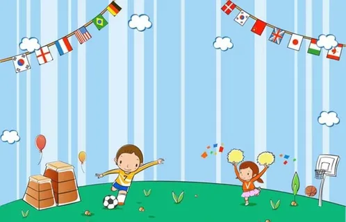 儿童卡通运动会背景图片 儿童卡通运动会背景图片