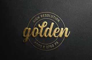 金色LOGO商标样机效果图贴图图片