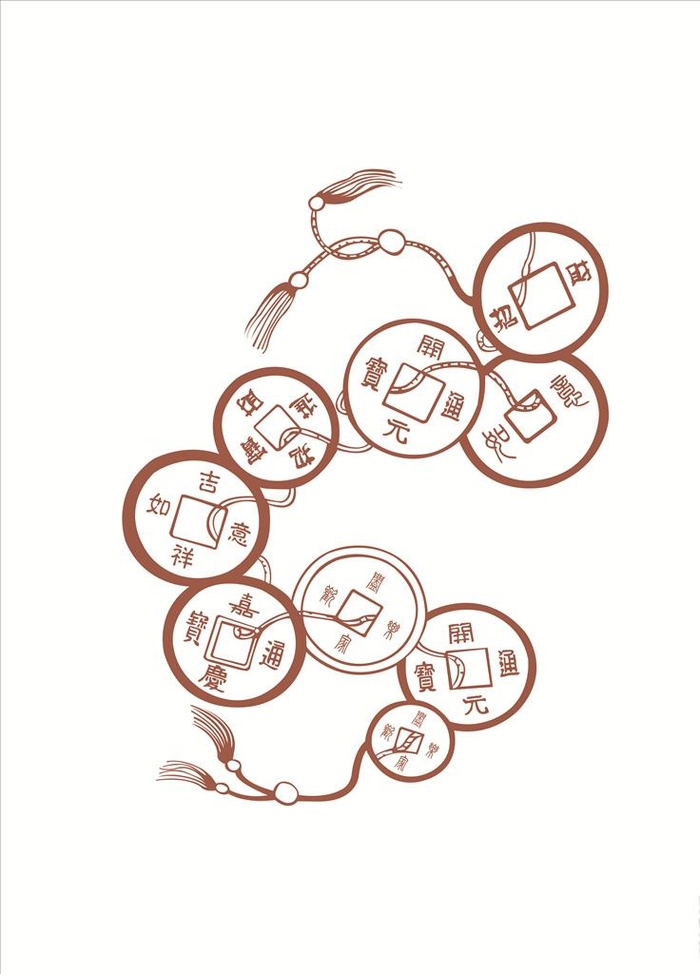 铜钱挂坠图片cdr矢量模版下载