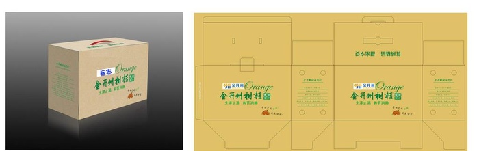 柑桔包装 牛皮纸包装 简易包装图片cdr矢量模版下载