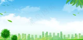 绿色清新展板背景图片