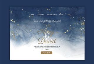 蓝色梦幻婚礼背景板图片