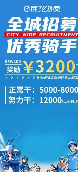 饿了么 骑手招聘图片
