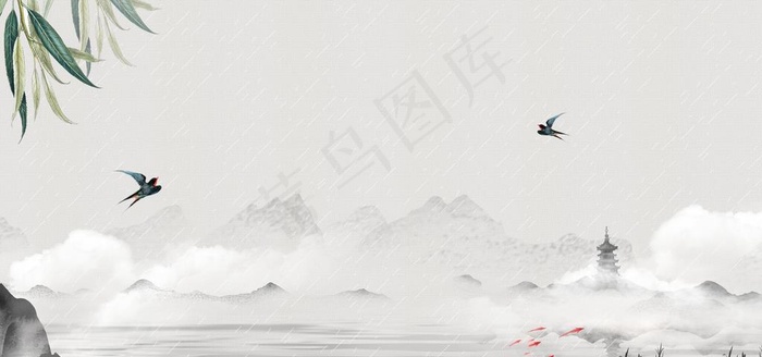 江南古风背景图图片