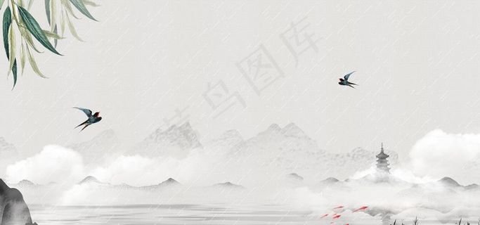 江南古风背景图图片