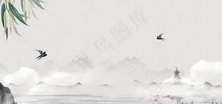 江南古风背景图图片