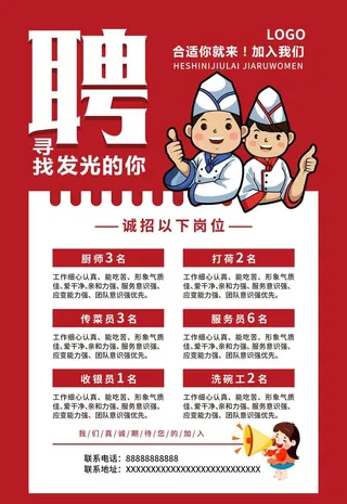 饭店招聘图片