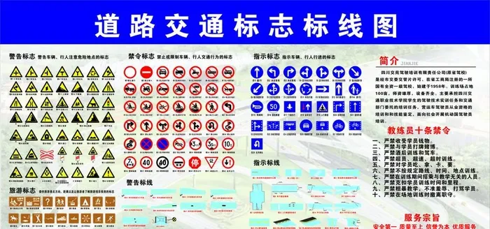 道路交通标志标线图图片cdr矢量模版下载