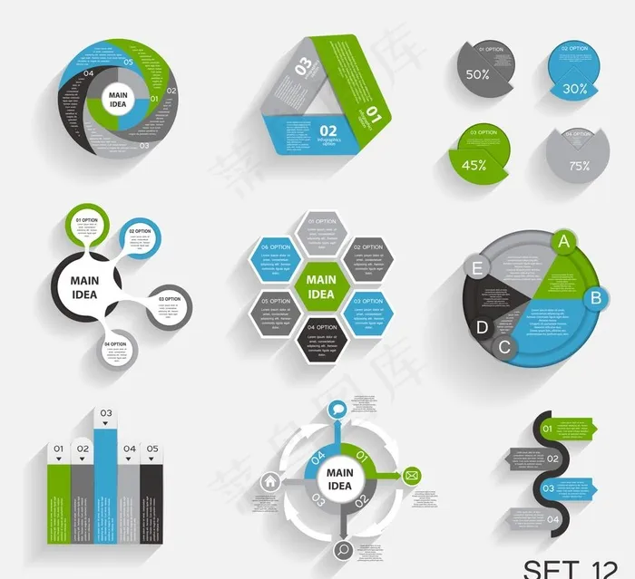 信息图表  图片eps,ai矢量模版下载
