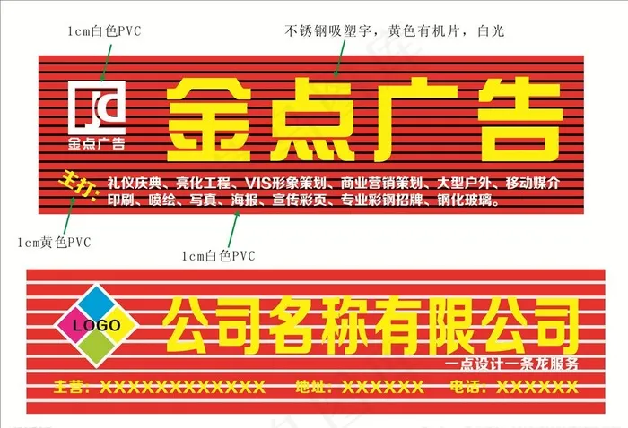 三维扣板门头图片cdr矢量模版下载