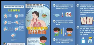 新冠病毒幼儿园防控指南对折页图片