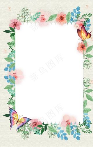 简约植物花朵蝴蝶海报图片