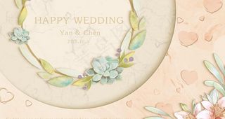 香槟色婚礼背景展板图片