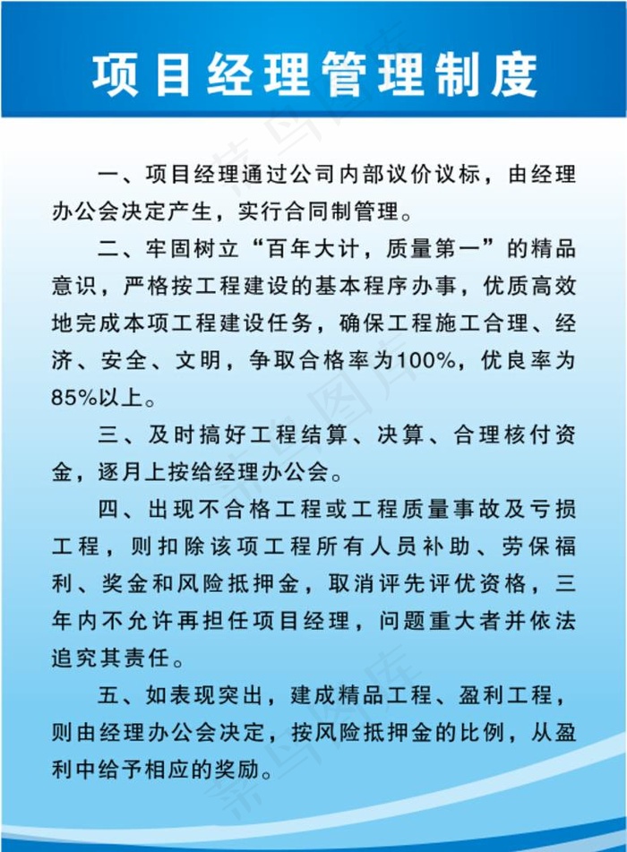 蓝色制度牌图片cdr矢量模版下载