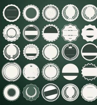 复古圆形标签图片