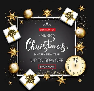 金色元素圣诞海报图片