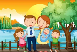 卡通快乐家庭图片