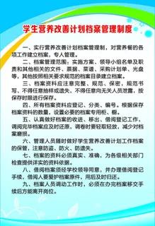 学生营养改善计划档案管理制度图片