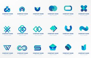 蓝色质感抽象logo图片