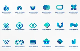 蓝色质感抽象logo图片