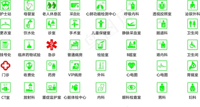 医院科室标识图标图片