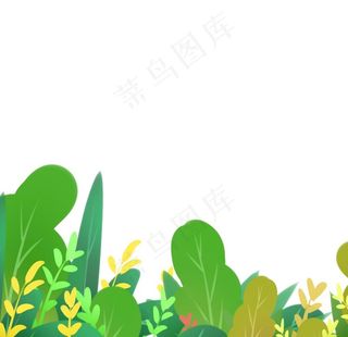 绿色插画装饰叶片元素图片