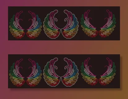 霓虹灯网红大翅膀造型矢量文件图片