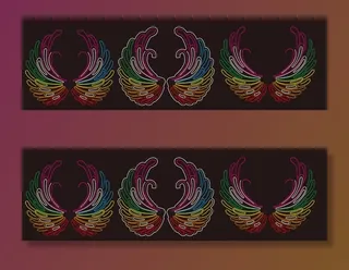 霓虹灯网红大翅膀造型矢量文件图片