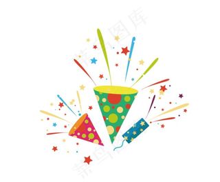 生日烟花彩带图片